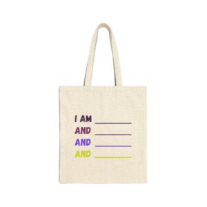 I Am AND | Light Colored Canvas Bag | Neuro-Friendly Canvas Tote